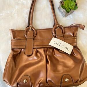 Emilie M. Brown Faux Leather Tote Bag